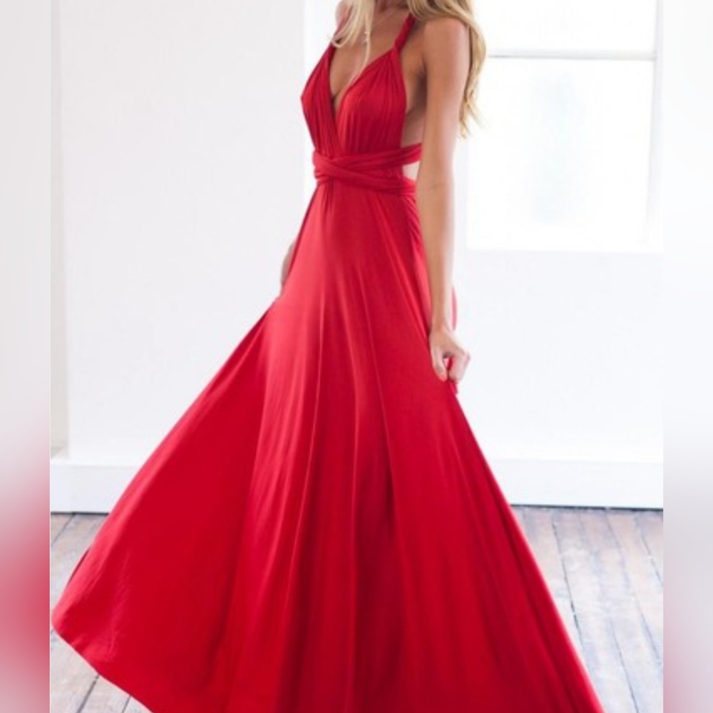 MULTIWAY WRAP CONVERTIBLE MAXI DRESS - Picture 2 of 4